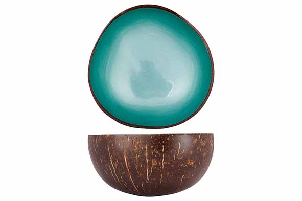 Cocosbowl Metallic Turquoise Paint D14cm