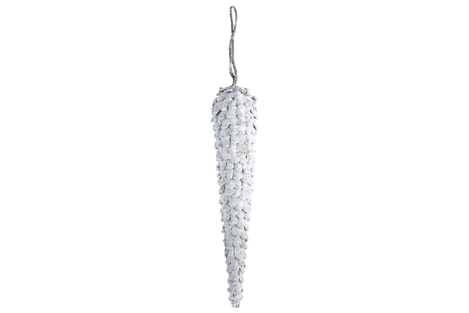 Hanger Icicle Pinecone Grijs 6x6xh28cm K - Unststof